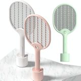 LED Mosquito Swatter USB Mosquito Killer  Kleur: Roze (Met Basis)