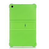 Voor Galaxy Tab A 10.1 (2019) T510 Tablet PC Siliconen Beschermhoes met onzichtbare beugel(groen)