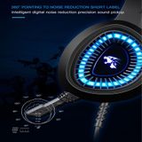 HAMTOD V1000 Dual-3.5mm Plug Interface Gaming Headphone Headset met Mic & LED Light  Kabellengte: 2 1 m (Blauw)