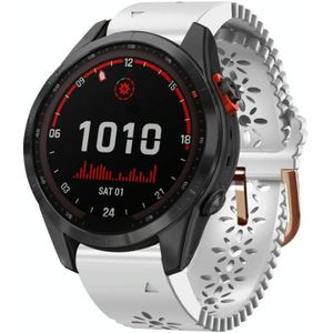 Voor Garmin Fenix 7S Solar 20 mm dames siliconen horlogeband met veterpons
