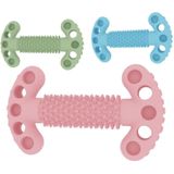 2 STUKS Huisdier Speelgoed Botvormige Molaire Stok TPR Knagende Tanden Reinigingsspeelgoed (Lichtroze)