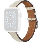 A Style Leather Strap Watchband For Apple Watch Series 6 & SE & 5 & 4 40mm / 3 & 2 & 1 38mm(White)