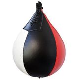 Opgeschorte peervormige bokssnelheidbal (zwart rood wit)