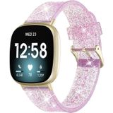 Voor Fitbit versa 3 Glitter Poeder Siliconen Vervanging Strap Horlogeband (Paars)