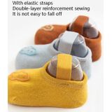 4 paren baby sokken cartoon print lijm riem baby antislip vloer sokken grootte: S 0-1 jaar oud (geel)