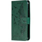 Feather patroon Litchi textuur horizontale Flip lederen draagtas met portemonnee & houder & kaartsleuven voor iPhone 11 (groen)