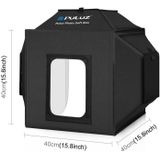PULUZ 40cm opvouwbare 24W 5500K studio-opnametent Softbox Fotografieverlichtingsset met 4 kleuren (zwart  oranje  wit  groen) achtergronden (EU-stekker)
