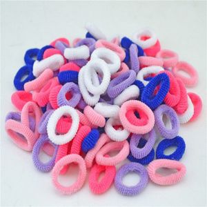 100 stuks kleurrijke kind schattige rubberen haar band (veelkleurig)
