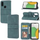 For Kyocera Android One S9 / Digno Sanga Edition Embossed Striped Magnetic Buckle Horizontal Flip Phone Leather Case(Green)
