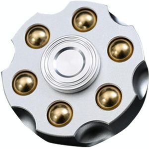 EDC Verwijderbare Vingertop Spinner Revolver Clip Puur Messing Stress Relief Speelgoed(Zilver)