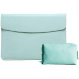 Horizontal Litchi Texture Laptop Bag Liner Bag For MacBook  13 Inch A1708 / 1706/1989 / A2337 / A2338(Liner Bag+Power Bag Green)