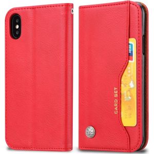 Knead huidtextuur horizontale Flip lederen case voor iPhone XS Max  met foto frame & houder & kaartsleuven & portemonnee (rood)