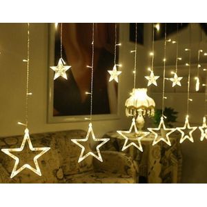220V EU plug LED Star licht Kerstverlichting binnen/buiten decoratieve liefde gordijnen lamp voor vakantie bruiloft partij verlichting (warm wit)
