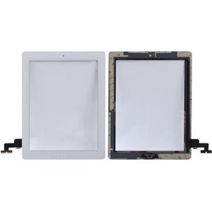 Touch panel (controller knop + Home Key knop PCB membraan Flex kabel + touch panel installatie lijm) voor iPad 2/A1395/A1396/A1397 (wit)