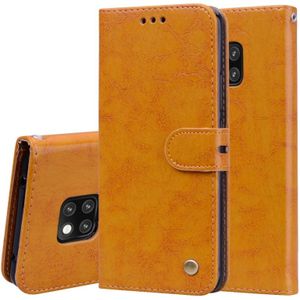Business stijl olie Wax textuur horizontale Flip lederen case voor Huawei mate 20 Pro  met houder & kaartsleuven & portemonnee (bruin)
