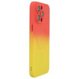 Voor iPhone 13 Pro Max ENKAY Hat-Prince MagSafe Rainbow Gradient siliconen telefoonhoesje met lensfilm (oranje geel)