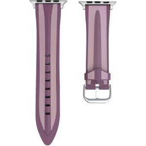 Voor Apple Watch serie 3 & 2 & 1 42mm patroon Fashion dubbele strepen siliconen horloge Strap(Pink)