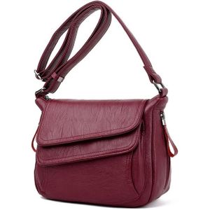 Zomer lederen luxe handtassen vrouwelijke schouder messengertas (rood)