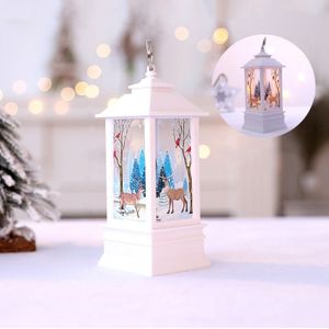 Witte elk patroon kerst simulatie vlam LED lamp Desktop decoratie