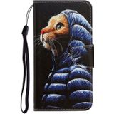 Voor iPhone 8/7 3D gekleurde tekening horizontale Flip PU lederen draagtas met houder & kaartsleuven & portemonnee (Donsjas kat)