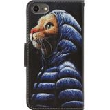 Voor iPhone 8/7 3D gekleurde tekening horizontale Flip PU lederen draagtas met houder & kaartsleuven & portemonnee (Donsjas kat)