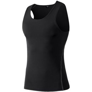 Fitness Running Training Tight Quick Dry Vest (Kleur: Zwart formaat: L)