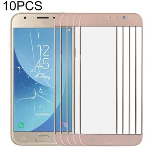 10 PCS front screen buiten glazen lens voor Samsung Galaxy J3 (2017) / J330 (goud)