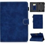 Voor 10 inch Tablet PC Universal Cowhide Texture Horizontale Flip Lederen Case met Holder & Card Slots & Pen Slot(Blauw)