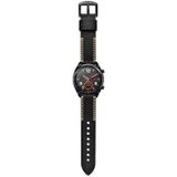 22mm Voor Huawei Watch GT2e GT2 46mm Strap lederen band(zwart)