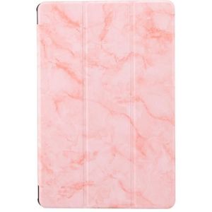 Voor Samsung Galaxy Tab A7 T505 Marmeren textuur patroon horizontale flip lederen behuizing  met drie-vouwen houder & slaap / wake-up (roze)