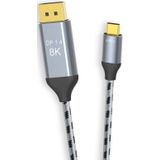 Gevlochten 3m 8K USB-C / Type-C naar DisplayPort1.4 Adapter Connect Kabel