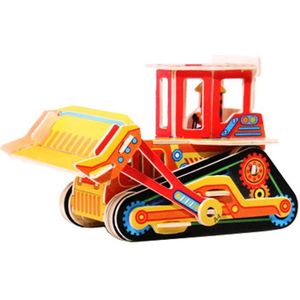 3 stks 512 kinderen houten geassembleerde auto engineering voertuig graafmachine montage speelgoed