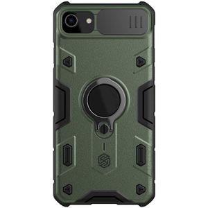 Voor iPhone SE 2020 / 8 / 7 NILLKIN Shockproof CamShield Armor Beschermhoes met onzichtbare ringhouder(groen)