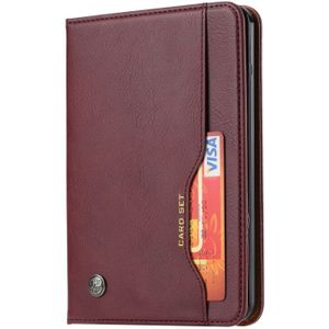 Voor kindle 2019 Knead Skin Texture Horizontal Flip Leather Case met Photo Frame & Holder & Card Slots & Wallet(Wine Red)