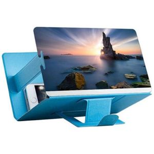 8 inch universele mobiele telefoon 3D scherm versterker HD video Vergrootglas stand beugel houder (blauw)