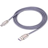 1m 5A Wires Woven USB-C / Type-C to USB 2.0 Data Sync Quick Lader Kabel  Voor Samsung Galaxy S8 & S8 PLUS / LG G6 / Huawei P10 & P10 Plus / Oneplus 5 / Xiaomi Mi6 & Max 2 en other Smartphones