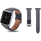Ronde gat Top-volnerf leder pols horloge Band voor Apple Watch serie 4 & 3 & 2 & 1 42 & 44 mm