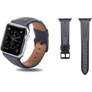 Ronde gat Top-volnerf leder pols horloge Band voor Apple Watch serie 4 & 3 & 2 & 1 42 & 44 mm