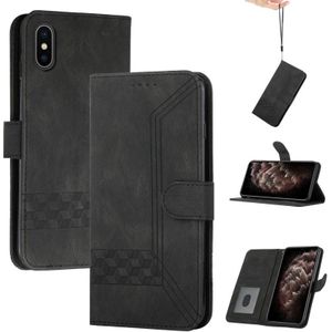 Cubic Skin Feel Flip Leather Phone Case voor iPhone XS Max