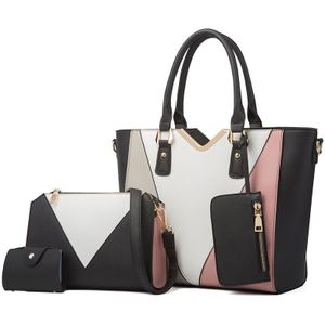 4 in 1 Fashion All-Match Diagonal Ladies Handbags Large Capacity Bag (Zwart)
