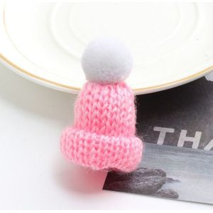 12PCS cute mini gebreide hairball Hat broche trui pinnen badge (roze)