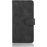 Voor OnePlus 6 Solid Color Skin Feel Magnetic Buckle Horizontal Flip Calf Texture PU Leather Case met Holder & Card Slots & Wallet(Black)