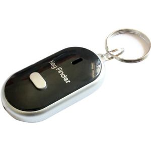 Mini LED fluitje Key Finder knippert piepen op afstand verloren Keyfinder Locator sleutelhanger voor kinderen (zwart)