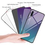 Voor Galaxy A70 gradint kleur glas geval (blauw)