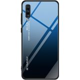 Voor Galaxy A70 gradint kleur glas geval (blauw)