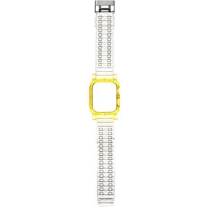 Kristalheldere kleur contrast vervangende riem watchband voor Apple Watch Series 6 & se & 5 & 4 44mm / 3 & 2 & 1 42mm (geel)