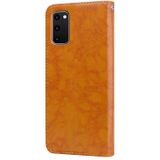 Voor Galaxy S20 Business Style Oil Wax Texture Horizontal Flip Leather Case  met Holder & Card Slots & Wallet(Brown)