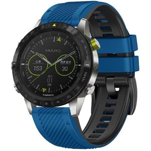 Voor Garmin Fenix 7X Twill tweekleurige siliconen horlogeband met snelle release (koningsblauw zwart)