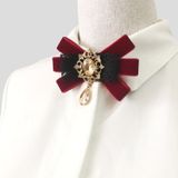 Unisex Flannel Bow-knot Bow Tie Retro Diamond Professional Broche Kleding Accessoires (Zwart)