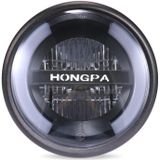 HONGPA Motorfiets Retro Koplampen Gemodificeerde Onderdelen LED Algemene Metalen Koplampen (Mat Zwart)